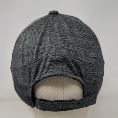 Adidas Strapback Hat Gray One Size Adjustable Climalite Vented Holes 6 Panel