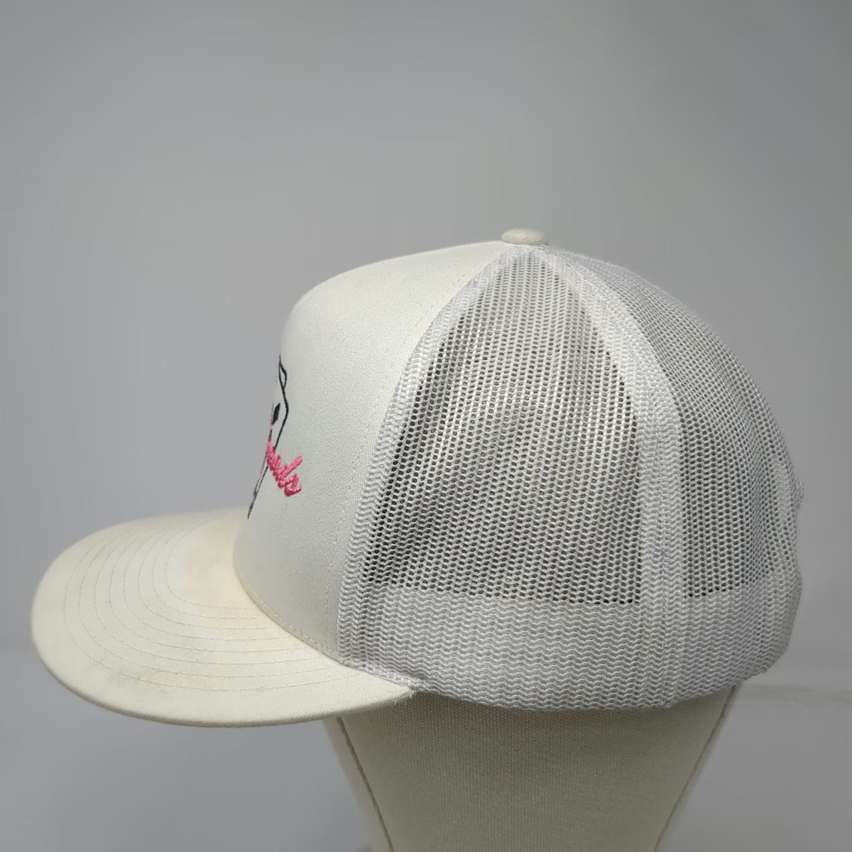 Western Threads White Trucker Hat One Size Playing Cards Mesh Snapback Flat Brim