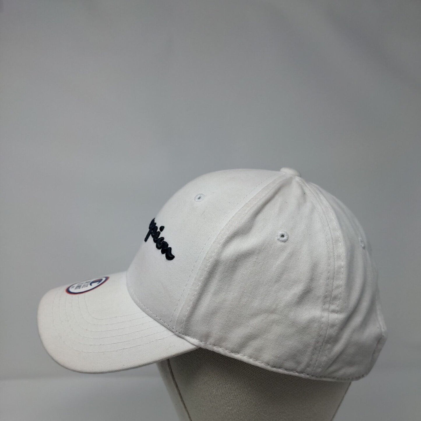 Champion Slideback Hat White OSFM Embroidered Adjustable Leather Strap