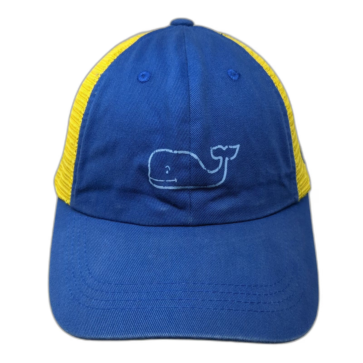 Vineyard Vines Blue Yellow One Size Trucker Hat Mesh Whale Embroidery Snapback