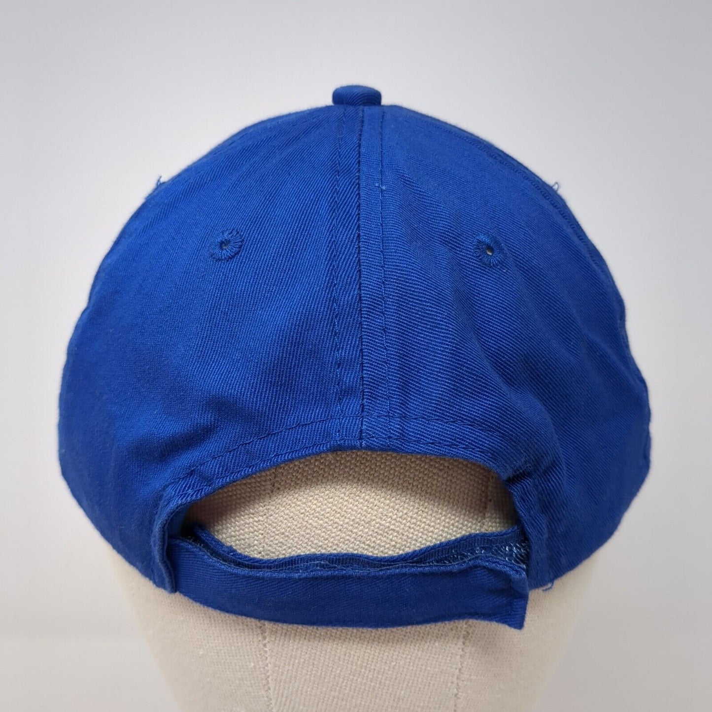 SB Strapback Hat Blue One Size Adjustable Port & Company 6 Panel Solid