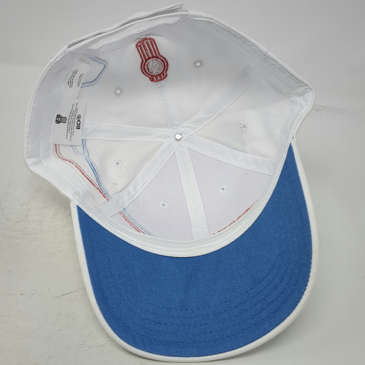 Kenworth Baseball Cap White One Size Red Blue Embroidered Logo Trucking Hat