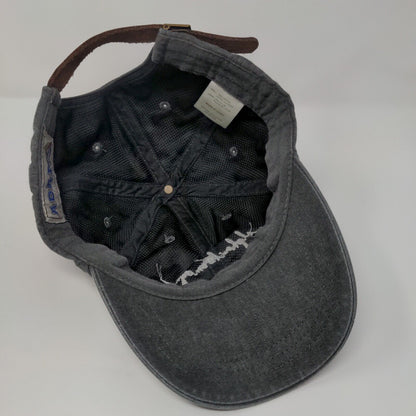 Alpha Chi Omega Slideback Hat Gray OSFA Embroidered Leather Strap Adams