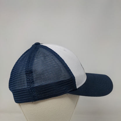 Acadia Maine Fitted Trucker Hat Blue Medium Mesh Back Embroidered