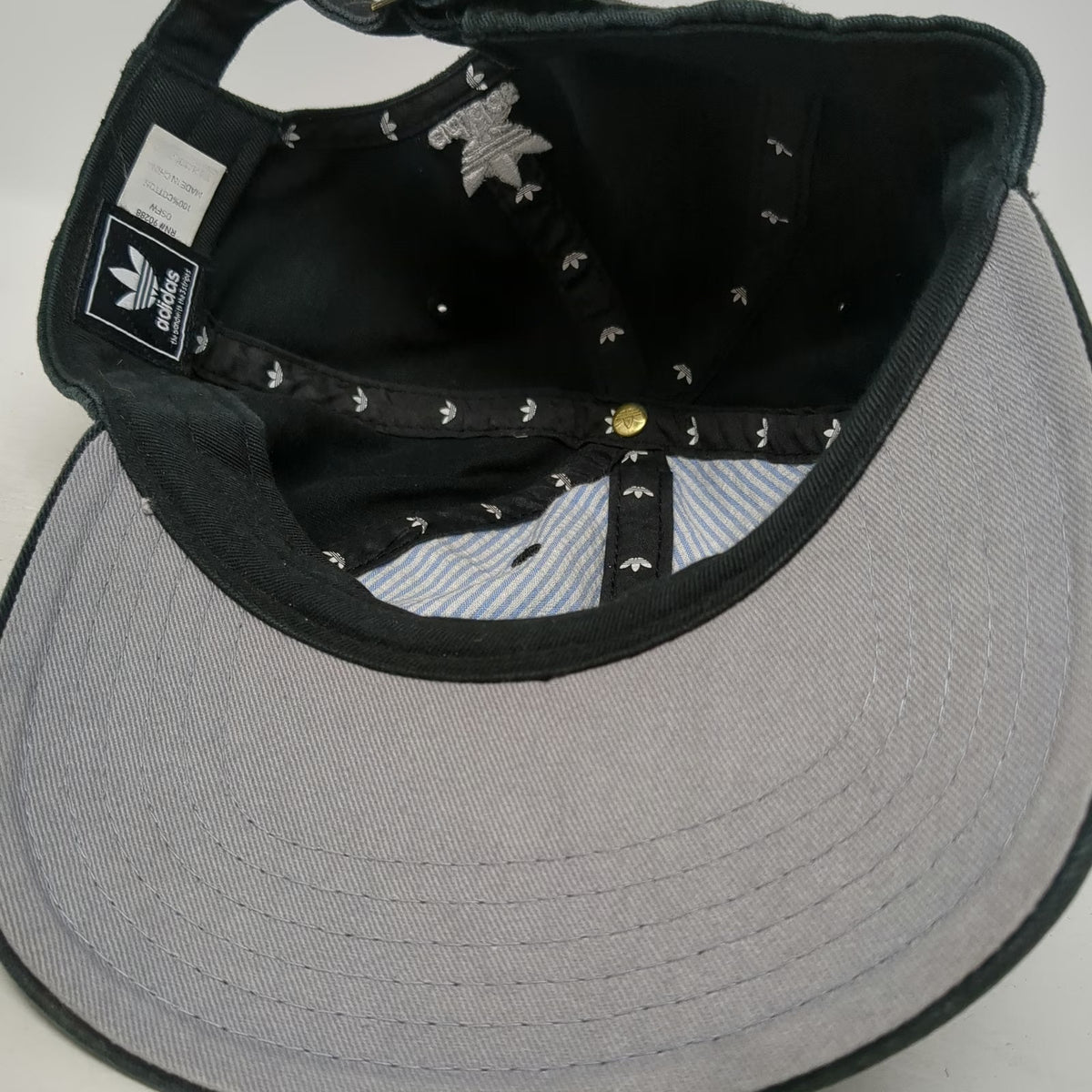 adidas Baseball Cap Black One Size Trefoil Embroidered Logo Slideback Cotton Hat