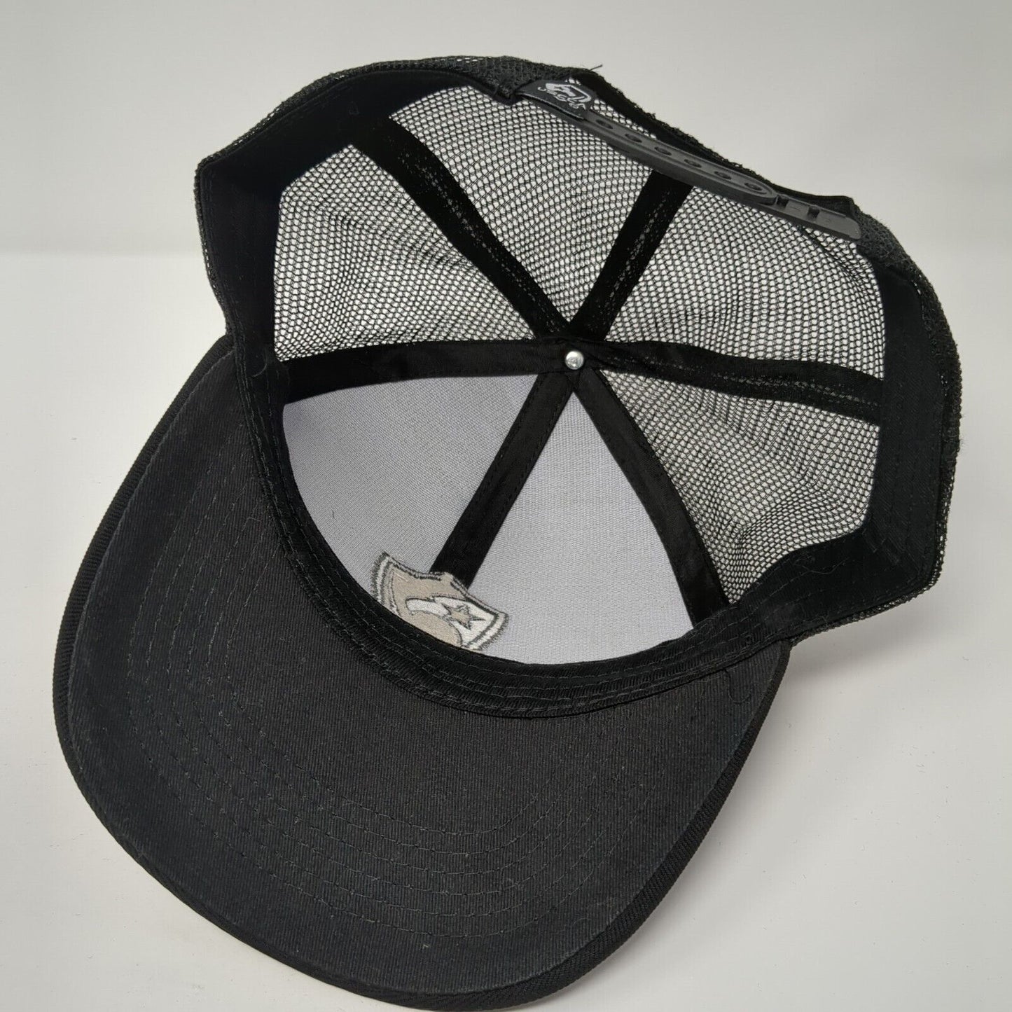 USCCA Snapback Trucker Hat Black One Size Adjustable Embroidered Mesh Back
