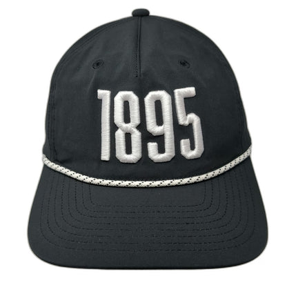 Swannies Golf 5 Panel Black Hat One Size 1895 Rope Performance Snapback Cap