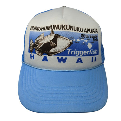 Humuhumunukunuku Apua'a 50th State Fish Hawaii Trucker Hat Blue OS Mesh Rope