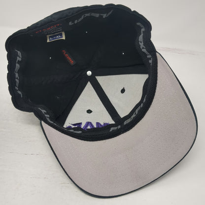 Mac Tools Baseball Cap Black XL Flexfit Hat Purple Embroidered Logo Mechanic