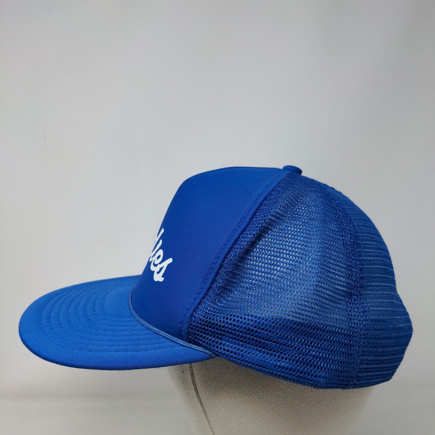 Buddies Snapback Mesh Back Rope Trucker Hat Blue OSFA Solid Speedway