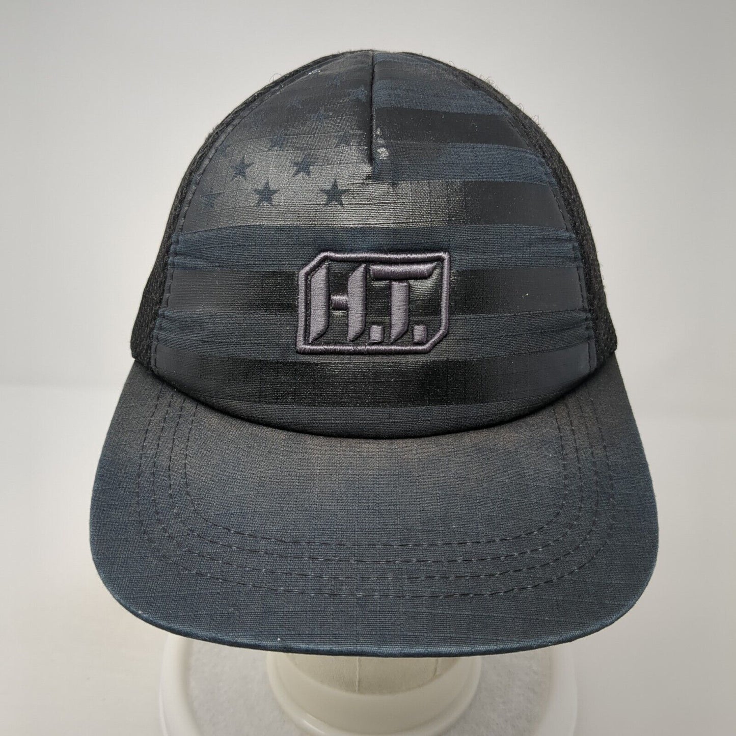HT Highland Tactical Fitted Baseball Cap Black One Size Patriotic Mesh Back