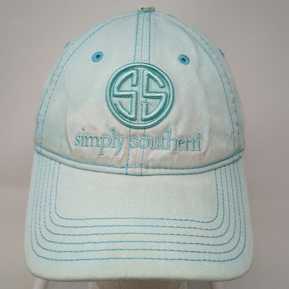 Simply Southern Baseball Cap Blue One Size Embroidered Logo Turtle Slideback Hat