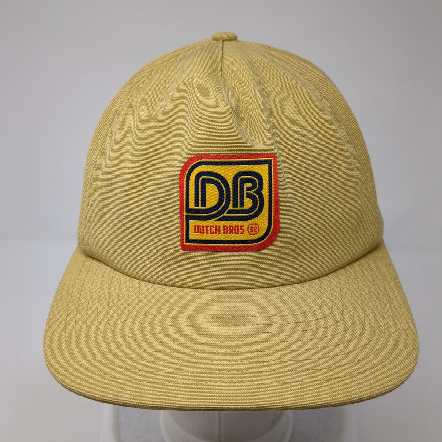 DB Dutch Bros Patch Snapback Hat Tan One Size Adjustable Vent Holes