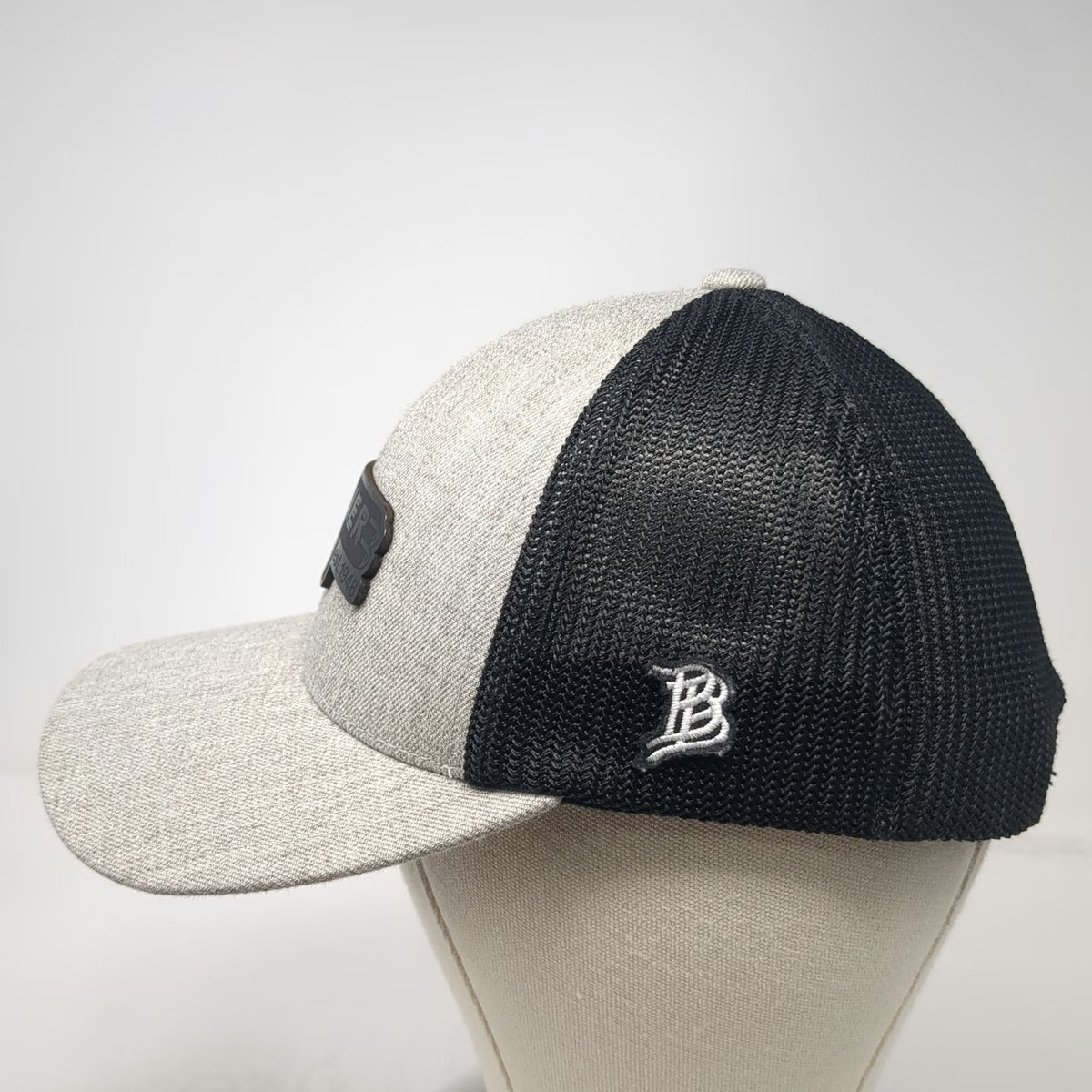 Branded Bills Trucker Hat Gray One Size Mesh Snapback Corner Club Patch Logo