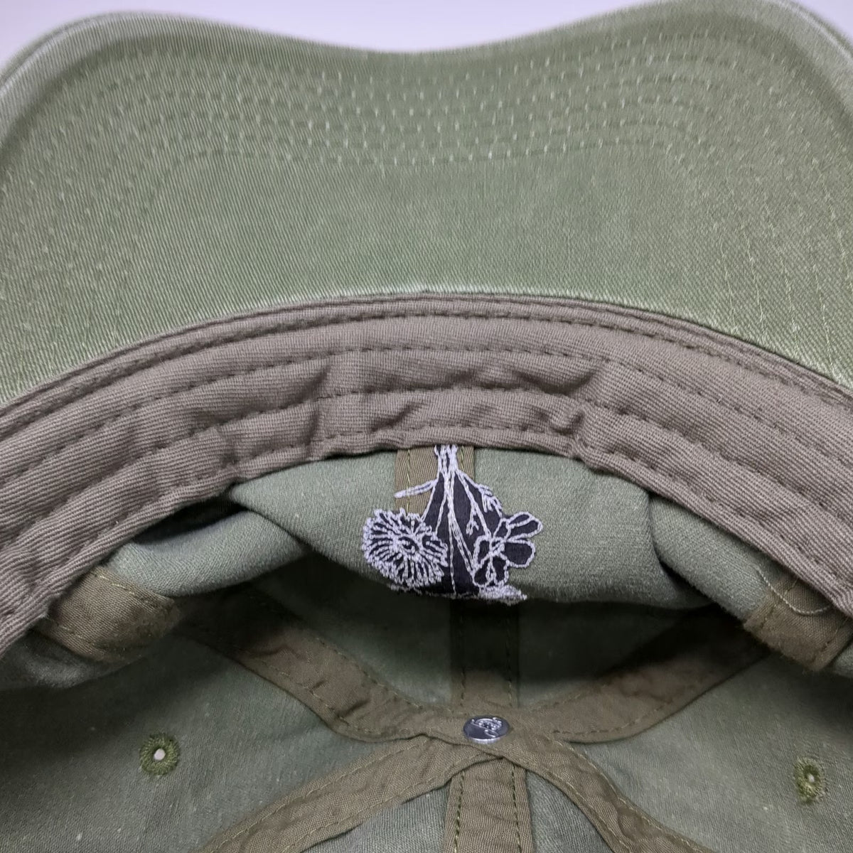 Otto Baseball Cap Green One Size Floral Flower Bouquet Adjustable Slideback Hat