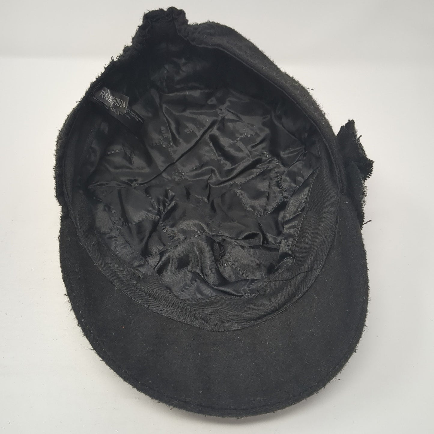 Unbranded Fitted Cadet Army Cap Hat Black One Size Flower Embellished