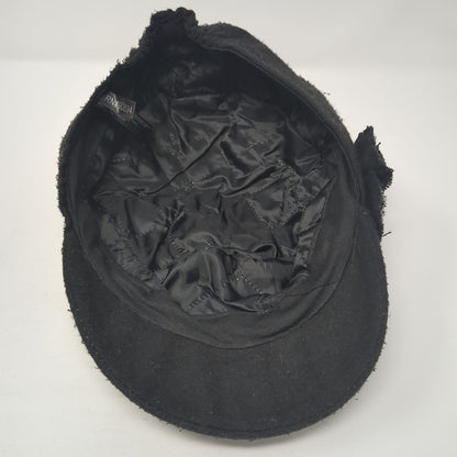 Unbranded Fitted Cadet Army Cap Hat Black One Size Flower Embellished