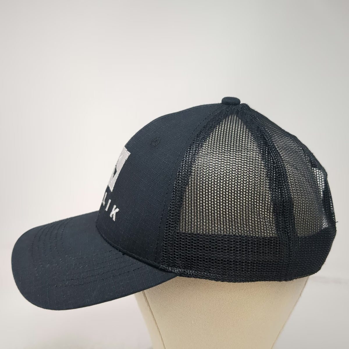 Killik Trucker Hat Black One Size Snapback Mesh Logo Square Patch Structured