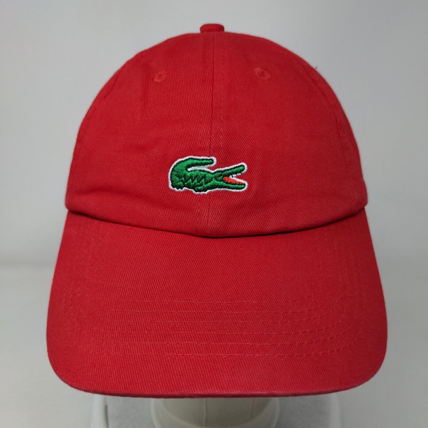Lacoste Slideback Hat Red One Size Embroidered Adjustable 6 Panel