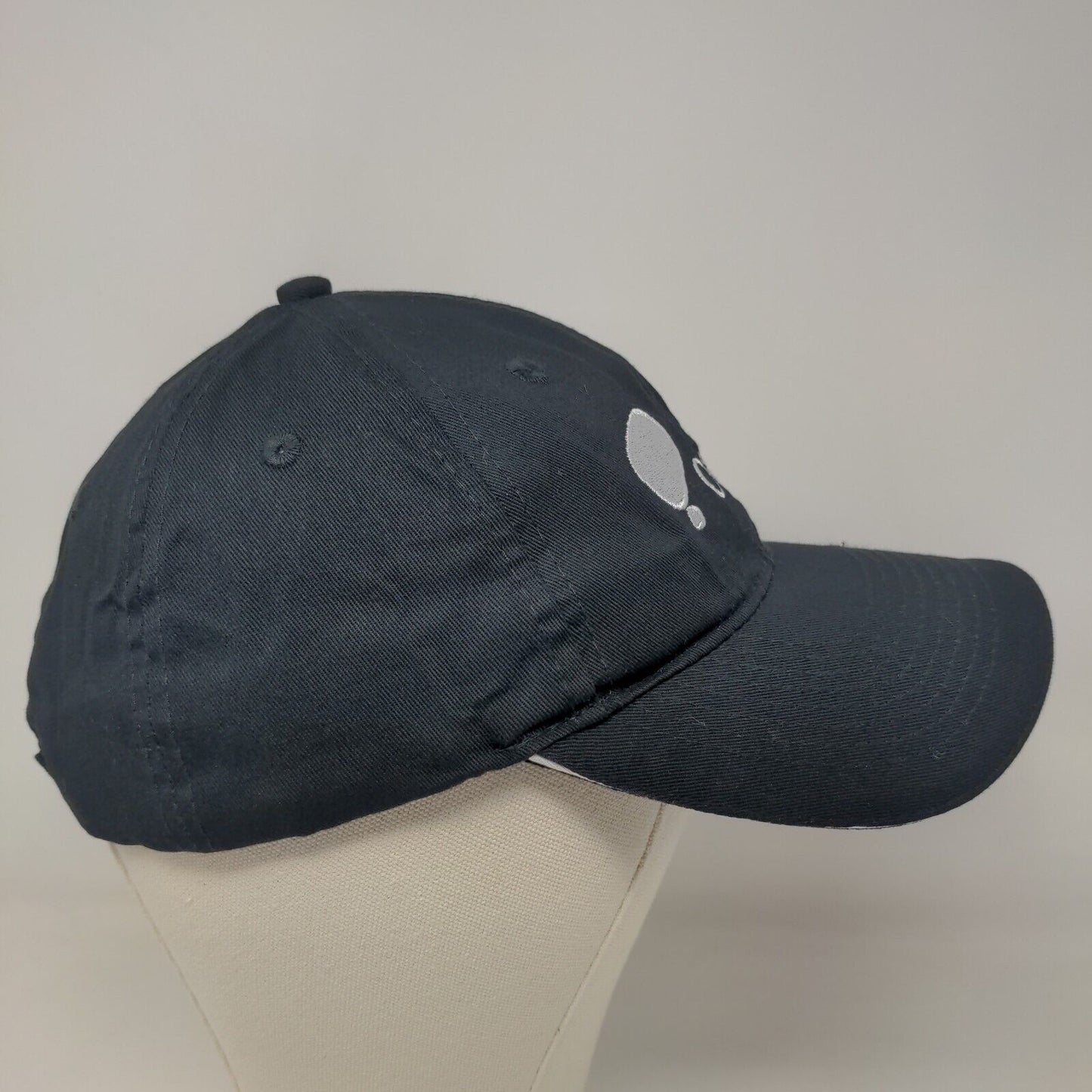 Port & Company Men's Strapback Hat Black Adjustable Embroidered Logo Otsuka