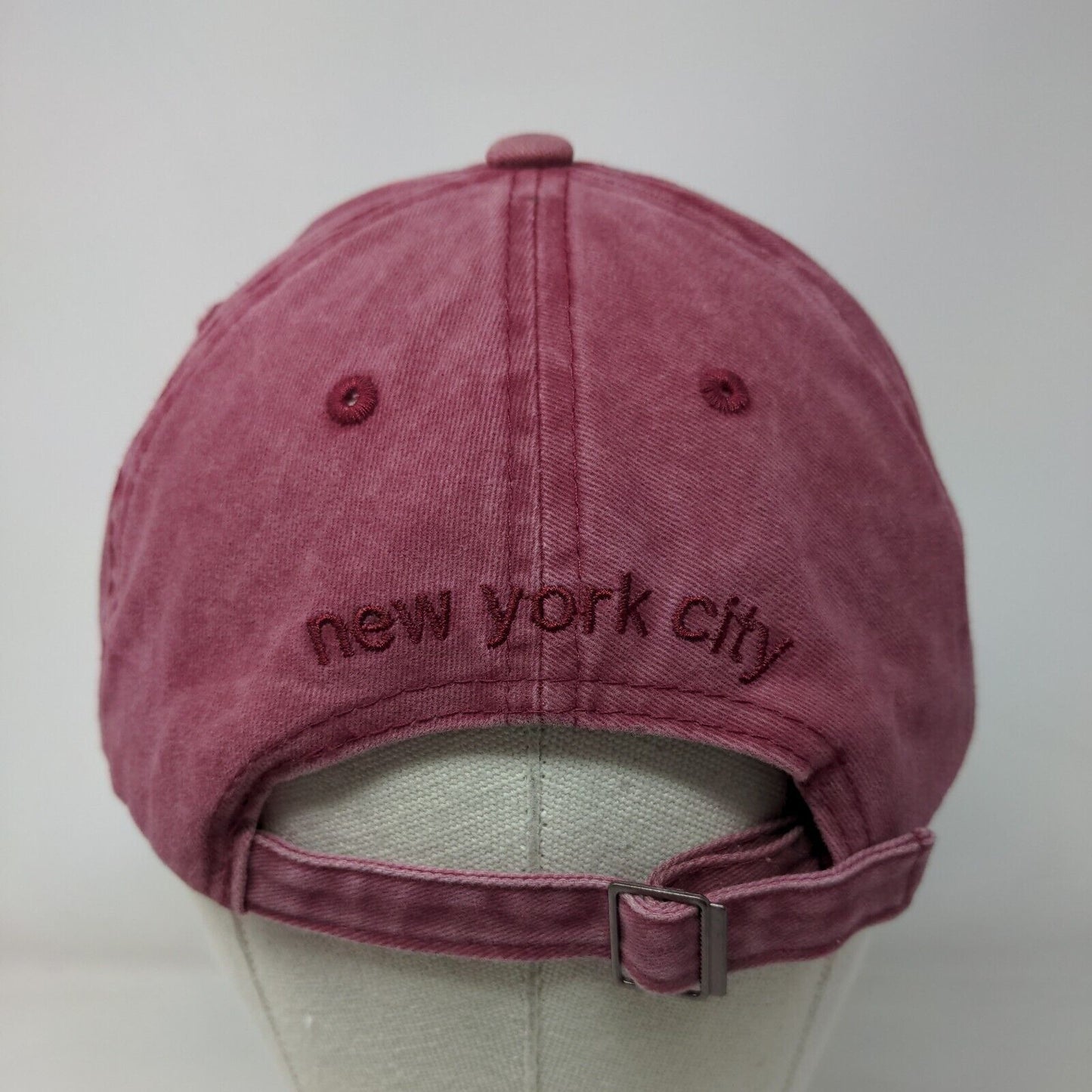 New York Est. 1625 Slideback Hat Red One Size Adjustable Embroidered Cotton
