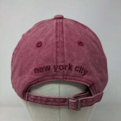 New York Est. 1625 Slideback Hat Red One Size Adjustable Embroidered Cotton