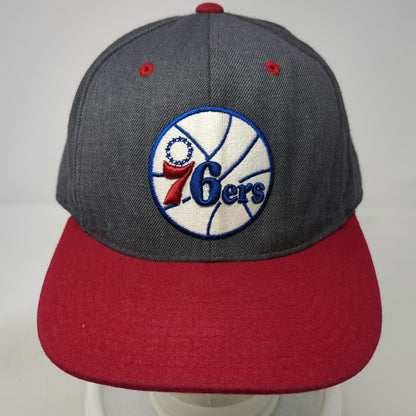 Mitchell & Ness Philadelphia 76ers NBA Hat Gray Red 7 3/4 Fitted Cap Flat Brim