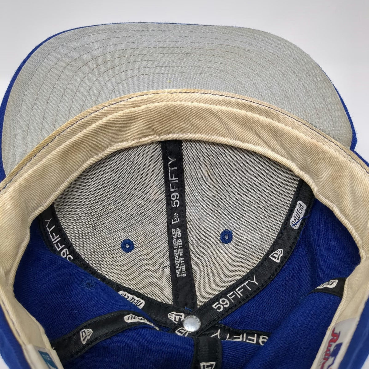 Kansas City Royals MLB New Era Baseball Hat Blue 7 3/8 Wool 59FIFTY Gray Under