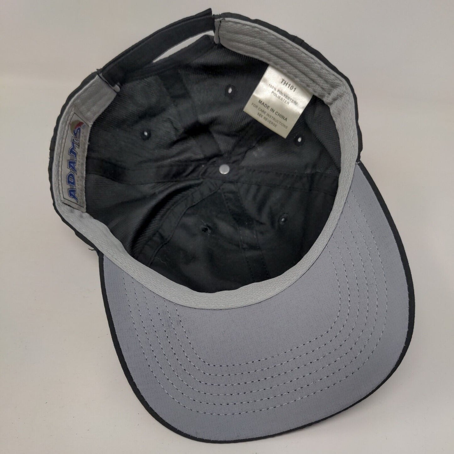 Witt Tennis Strapback Hat Black One Size Adjustable Vented Holes 6 Panel Adams