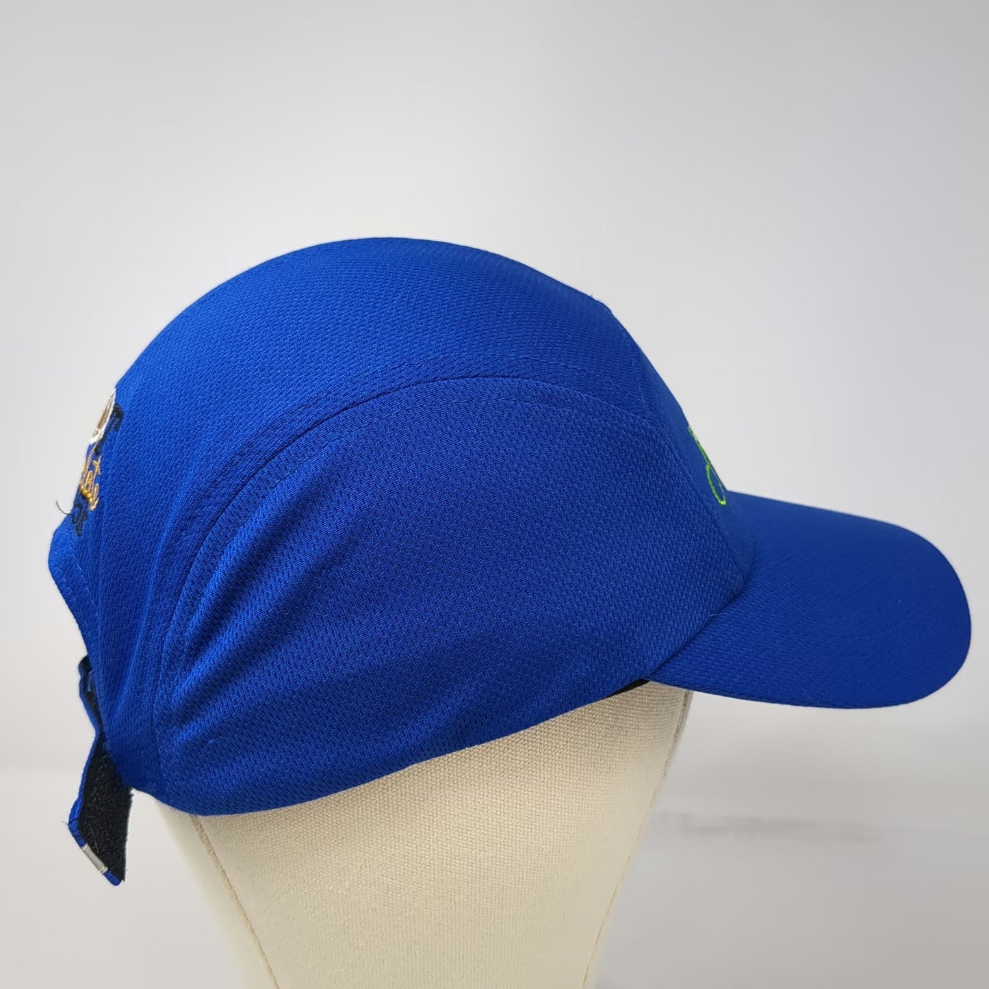5 Panel Blue One Size Hat Will Run For Chocolate Reflective Running Performance