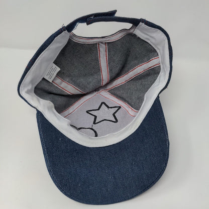 Star Heart Lightning Sequin Strapback Hat Blue OSFA Adjustable Denim