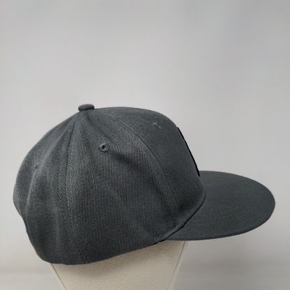 Letter A Snapback Hat Gray One Size Adjustable Embroidered Solid 6 Panel