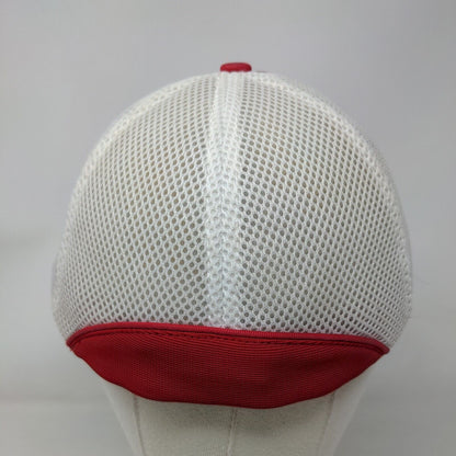 PP Fitted Trucker Hat Red Size L/XL Embroidered Mesh Back 6 Panel Boombah