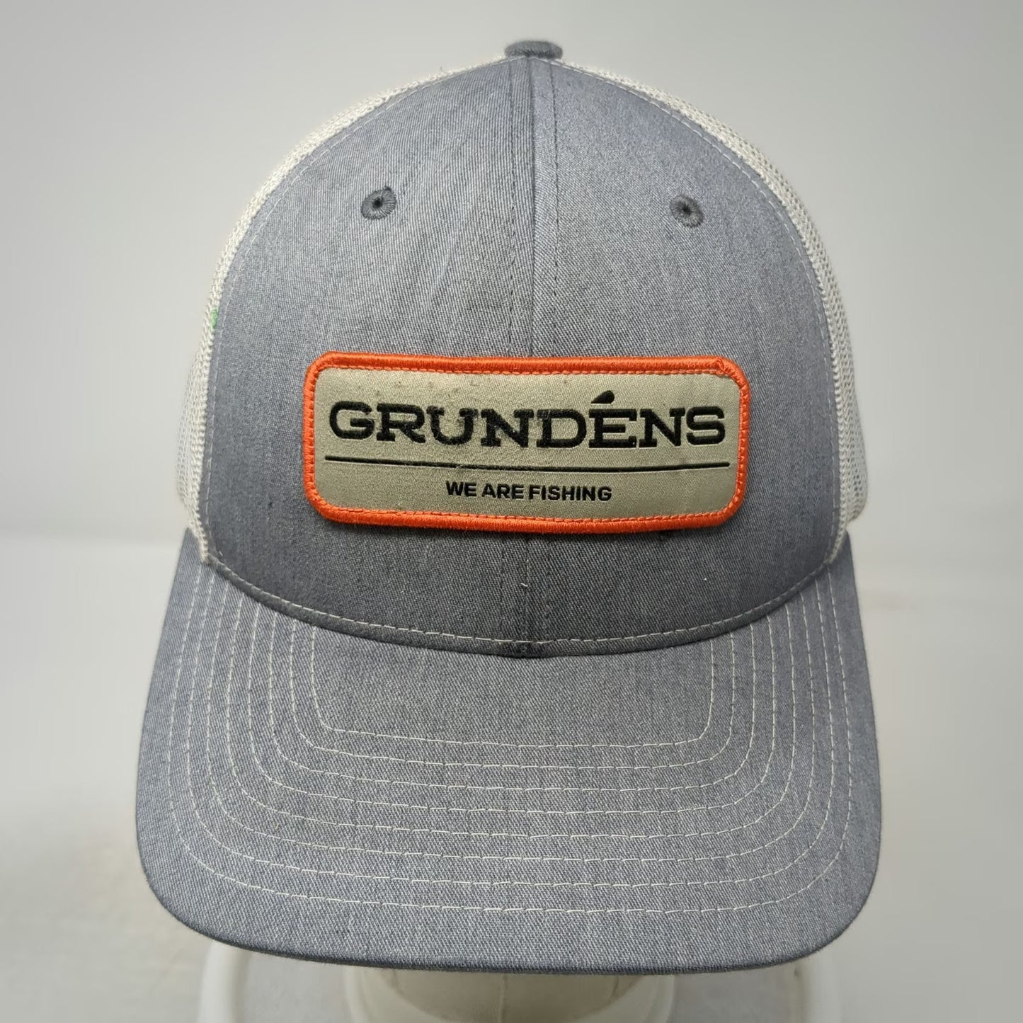 Grundéns Trucker Hat Gray White One Size Mesh Snapback We Are Fishing Patch