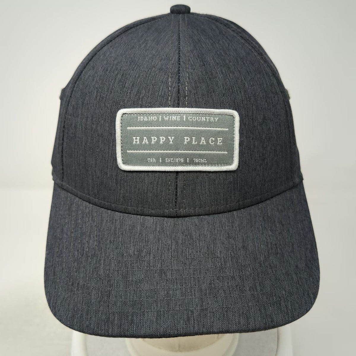 Mercantile 12 Baseball Cap Gray One Size Idaho Wine Country Happy Place Hat