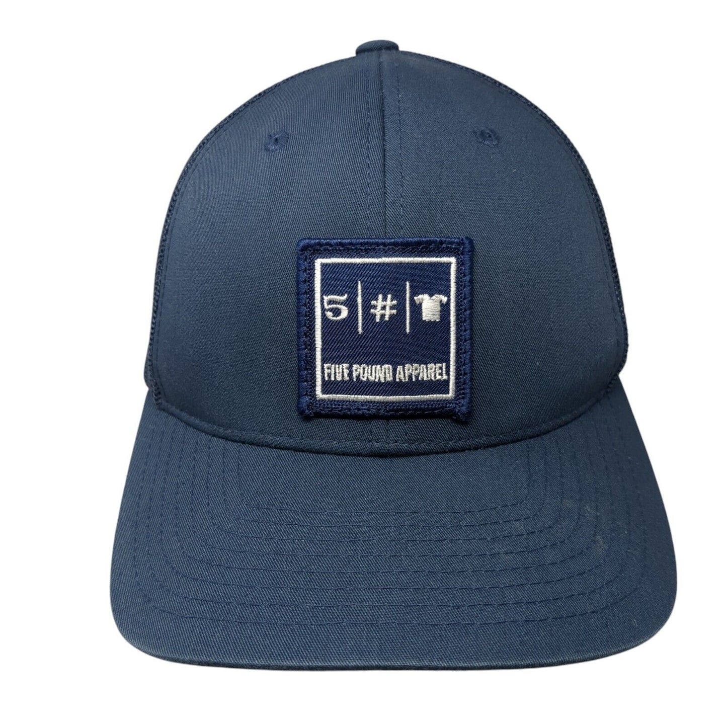 Five Pound Apparel Patch Snapback Trucker Hat Blue One Size Mesh Back