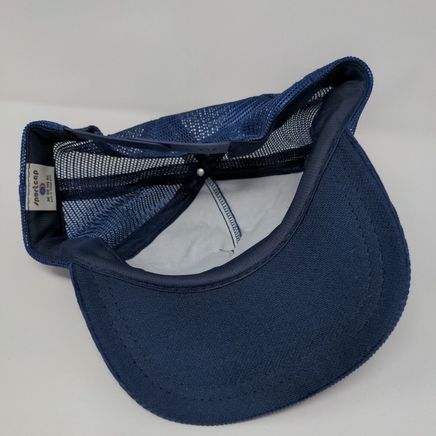 The Chicago Connection The Better Pizza Trucker Hat Blue OSFA Corduroy Mesh Back