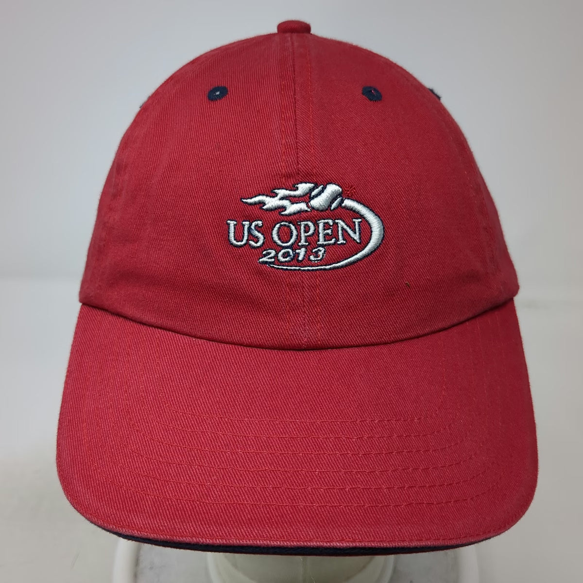 Red One Size Baseball Cap 2013 US Open Tennis Logo Hat Slideback Blue White Gray