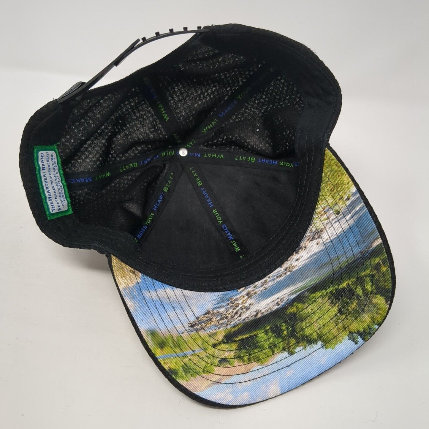 Idaho Heartbeat Snapback Hat Black One Size Adjustable Embroidered 6 Panel