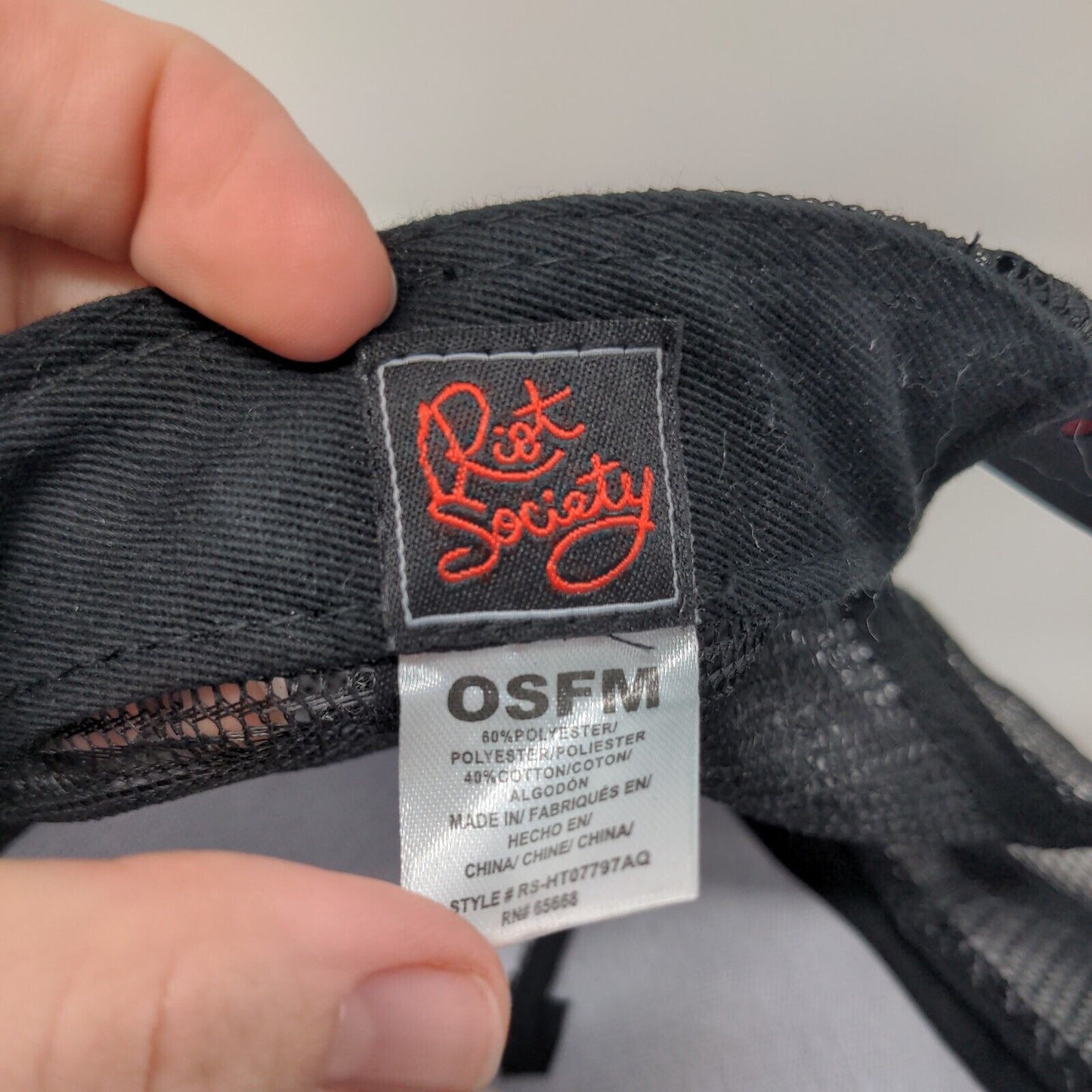 Riot Society Panda Snapback Trucker Hat Black OSFM Adjustable Mesh Back 6 Panel