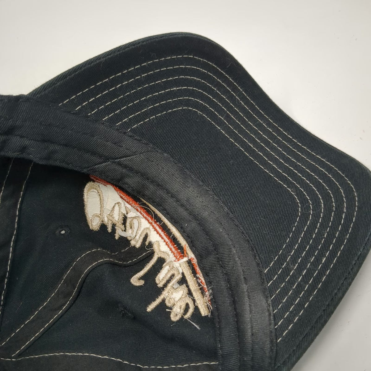 Baseball Cap Black One Size Otter Lake PA Contrast Stitch Slideback Cotton hat