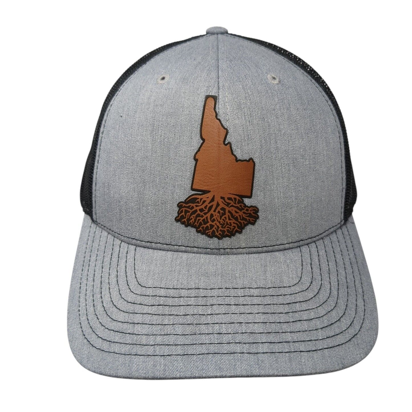 Idaho Roots Snapback Trucker Hat Gray One Size Mesh Back Adjustable