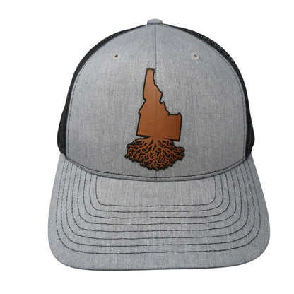 Idaho Roots Snapback Trucker Hat Gray One Size Mesh Back Adjustable
