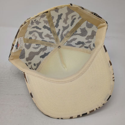 Winner Superdeck Duck Camo Beige Brown Trucker Hat One Size Mesh Rope Snapback