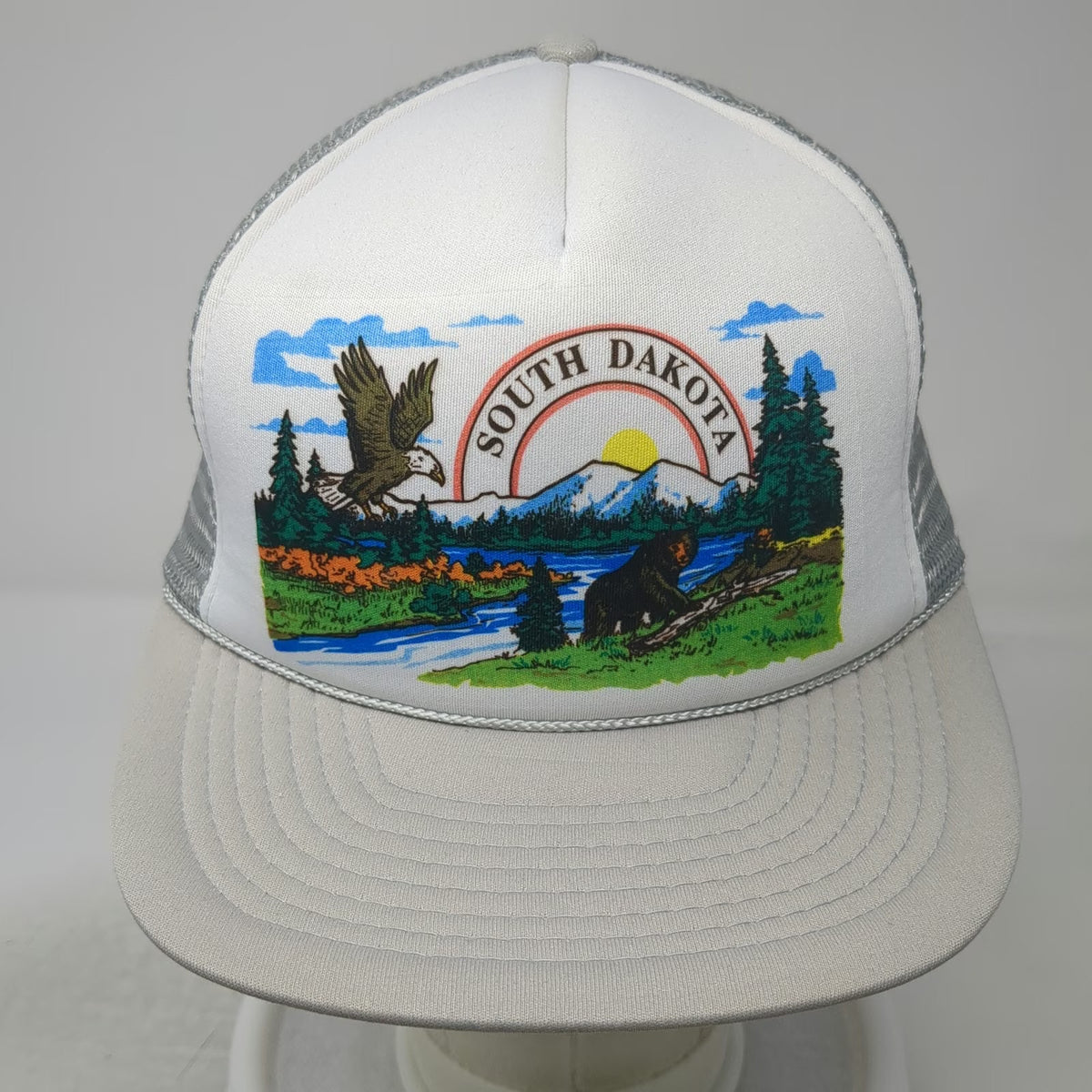 Winner South Dakota Trucker Hat Gray One Size Mesh Back Foam Front Snapback