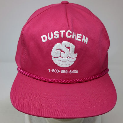 San Sun 5 Panel Pink One Size Rope Hat Dustchem GSL Slideback Embroidered