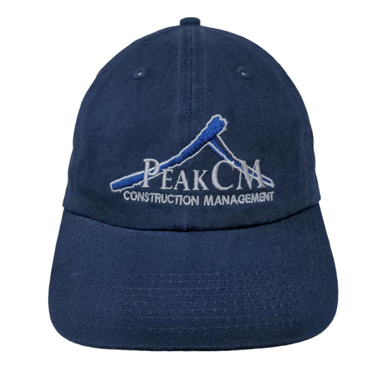 Peak CM Construction Management Slideback Hat Blue One Size Adjustable Cotton