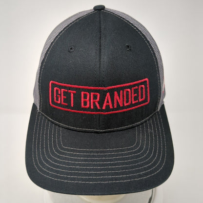 Get Branded Snapback Trucker Hat Black One Size Adjustable Mesh Back Richardson