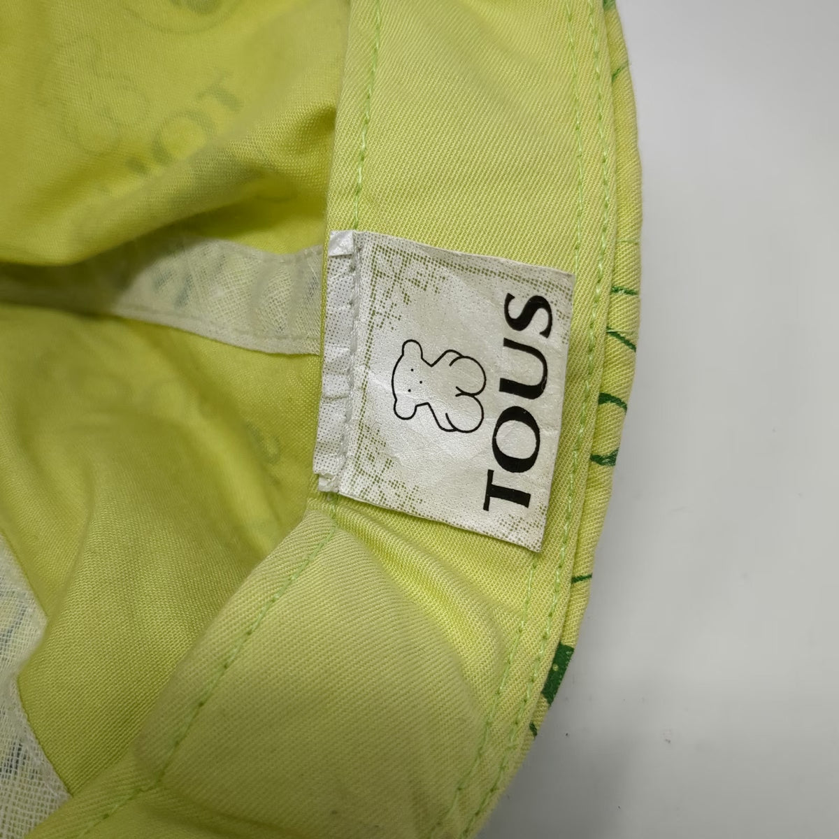 TOUS Baseball Cap Green One Size Bear Logo All-over Print Strapback Casual Hat