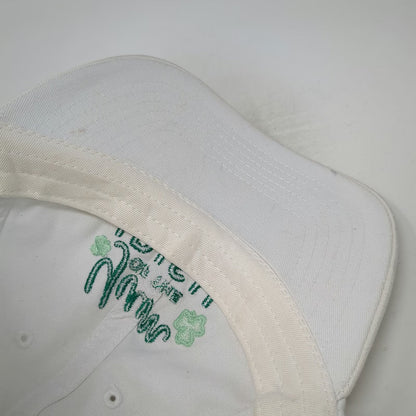 Baileys Baseball Cap White One Size Yum of the Irish Shamrock Slideback Hat